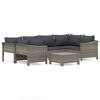 vidaXL Set de muebles de jard&iacute;n 7 pzas y cojines rat&aacute;n sint&eacute;tico gris