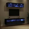 vidaXL Unidades de TV de Pared con LED con LED 5 pcs Roble Negro