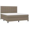 vidaXL Cama box spring con colch&oacute;n tela gris taupe 160x200 cm