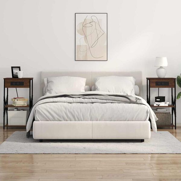 vidaXL Armario de Noche con estante Roble Marr&oacute;n 41 x 31 x 76 cm