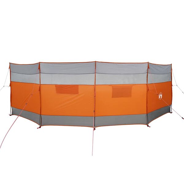 vidaXL Cortaviento de camping impermeable gris naranja 510x153 cm