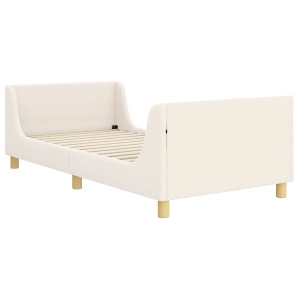 vidaXL Cama para niños con cabecero Crema 80 x 200 cm Tela de Oveja