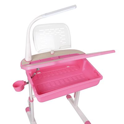 Vipack Escritorio niños regulable Comfortline 301 y silla rosa blanco