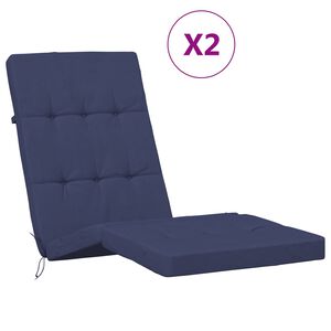 vidaXL Coj&iacute;n de exterior 2 uds. Tela Azul marino 180 x 55 x 7 cm
