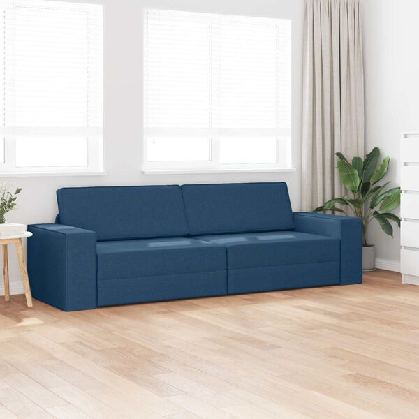 vidaXL Sof&aacute; cama Azul marino 245 x 78 x 77 cm tela