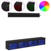 vidaXL Conjunto de mueble para TV de pared con LED 5 pcs Roble Negro