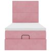 vidaXL Estructura cama otomana colchones terciopelo rosa 80x200cm
