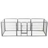 vidaXL Corral para perros 8 paneles de acero 80x80 cm negro