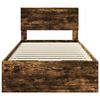 vidaXL Estructura de cama Roble ahumado 100 x 200 cm Madera Ingenieril