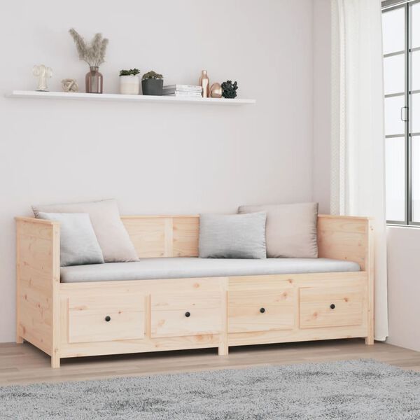 vidaXL Sof&aacute; cama sin colch&oacute;n madera maciza de pino 80x200 cm
