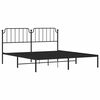 vidaXL Estructura cama sin colch&oacute;n con cabecero metal negro 183x213 cm