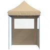 vidaXL Tienda de fiesta plegable Pop-Up con 2 paredes laterales beige