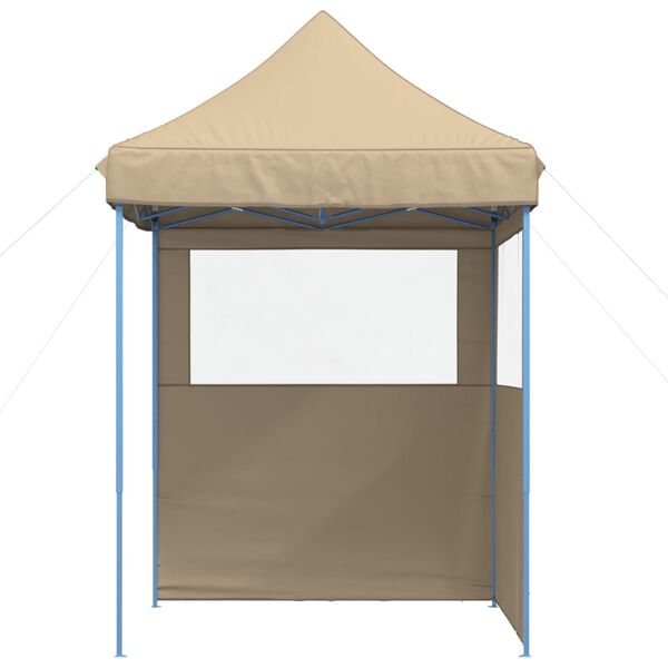 vidaXL Tienda de fiesta plegable Pop-Up con 2 paredes laterales beige
