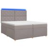 vidaXL Cama box spring con colch&oacute;n con cabecera Topo 200 x 200 cm Tela
