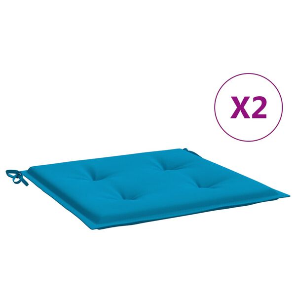 vidaXL Cojines de silla de jard&iacute;n 2 uds tela Oxford azul 50x50x4 cm