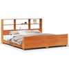 vidaXL Cama sin colch&oacute;n madera maciza de pino marr&oacute;n cera 200x200 cm