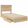 vidaXL Cama con almacenamiento con cabecera Roble Sonoma 100 x 200 cm