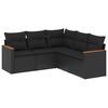 vidaXL Patio Sofa Set 5 plaza Black