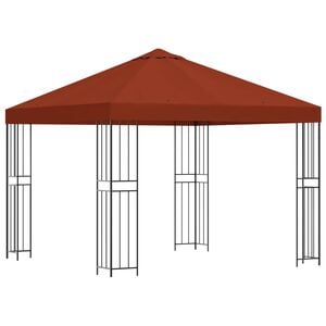 vidaXL Cenador 3 x 3 m Terracota Poli&eacute;ster y Acero 190 gsm
