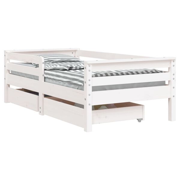 vidaXL Estructura cama ni&ntilde;os con cajones madera pino blanco 70x140 cm