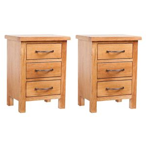 vidaXL Mesitas de noche 2 unidades madera maciza de roble 40x30x54 cm