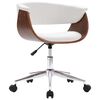 vidaXL Silla comedor giratoria madera curvada cuero sint&eacute;tico blanco