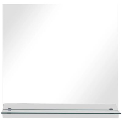 vidaXL Espejo de pared con estante de vidrio templado 40x40 cm