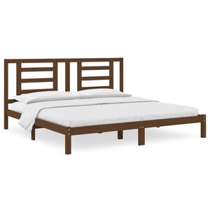 vidaXL Estructura de cama madera maciza de pino marr&oacute;n miel 200x200 cm