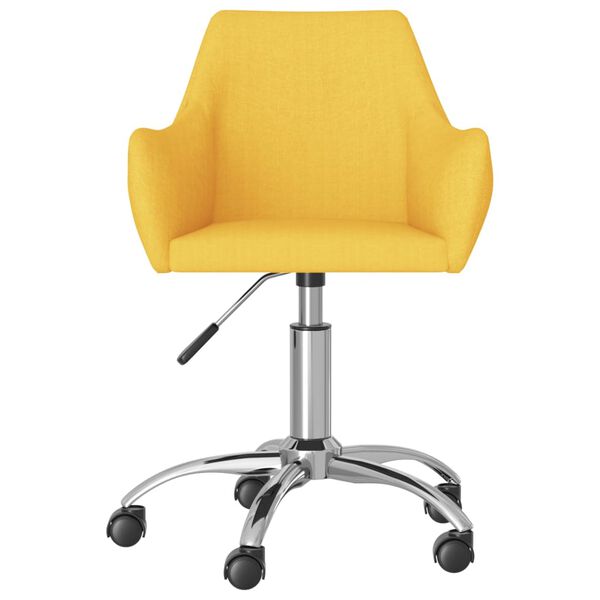 vidaXL Sillas de comedor giratorias 4 unidades tela amarillo