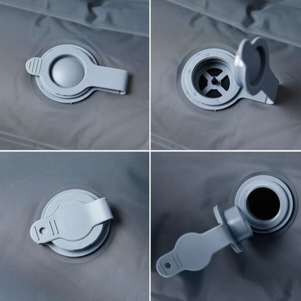 vidaXL Colch&oacute;n de camping autoinflable con almohadas 2 personas gris