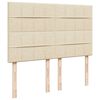 vidaXL Estructura de cama otomana con colch&oacute;n tela crema 140x190cm