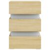 vidaXL Mesita de noche luz LED madera de ingeniería Sonoma 45x35x67 cm