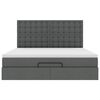 vidaXL Estructura cama otomana colchón tela gris oscuro 160x200 cm