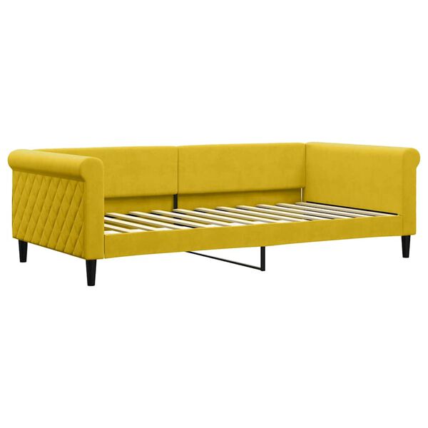 vidaXL Sof&aacute; cama nido con colch&oacute;n terciopelo amarillo 100x200 cm