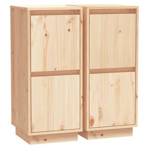 vidaXL Aparador 2 uds madera maciza de pino 31,5x34x75 cm