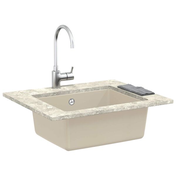 vidaXL Lavabo Beige 530 x 460 mm 80% Cuarzo y 20% Resina
