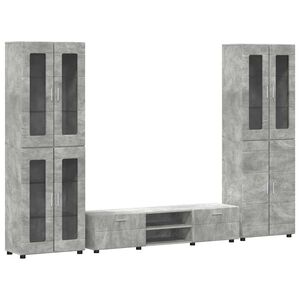vidaXL Conjunto de mueble de TV con caj&oacute;n FLORIN 3 pcs Gris Concreto
