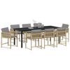 vidaXL Conjunto de Comedor de Jard&iacute;n 9 pcs Beige rat&aacute;n sint&eacute;tico