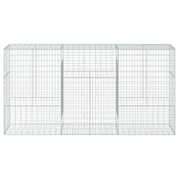 vidaXL Cesta de gaviones con cubierta hierro galvanizado 300x50x150 cm