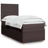 vidaXL Cama box spring con colch&oacute;n tela marr&oacute;n oscuro 90x190 cm