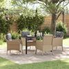 vidaXL Conjunto de Comedor de Jard&iacute;n 5 pcs Beige rat&aacute;n sint&eacute;tico
