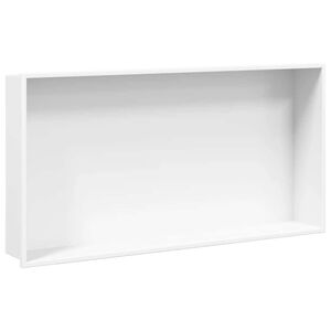 vidaXL Hornacina ducha acero inoxidable blanco mate 62x32x9 cm