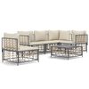 vidaXL Juego de muebles de jard&iacute;n 6 pzas cojines antracita rat&aacute;n PE