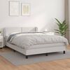 vidaXL Cama box spring con colch&oacute;n cuero sint&eacute;tico blanco 140x200cm