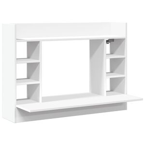 vidaXL Escritorio de pared madera de ingenier&iacute;a blanco 105x48x75 cm