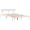 vidaXL Cama con estantería sin colchón madera maciza blanca 140x190 cm