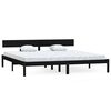 vidaXL Estructura de cama doble sin colch&oacute;n madera maciza negro