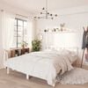 vidaXL Estructura de cama doble sin colch&oacute;n madera maciza blanco