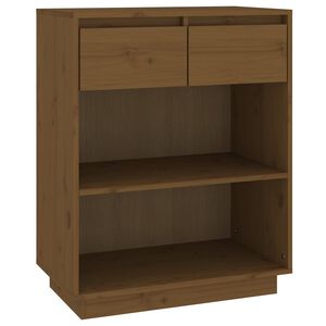 vidaXL Mesa consola de madera maciza de pino marr&oacute;n miel 60x34x75 cm