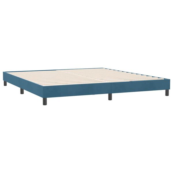 vidaXL Cama box spring sin colchón terciopelo azul oscuro 180x220 cm